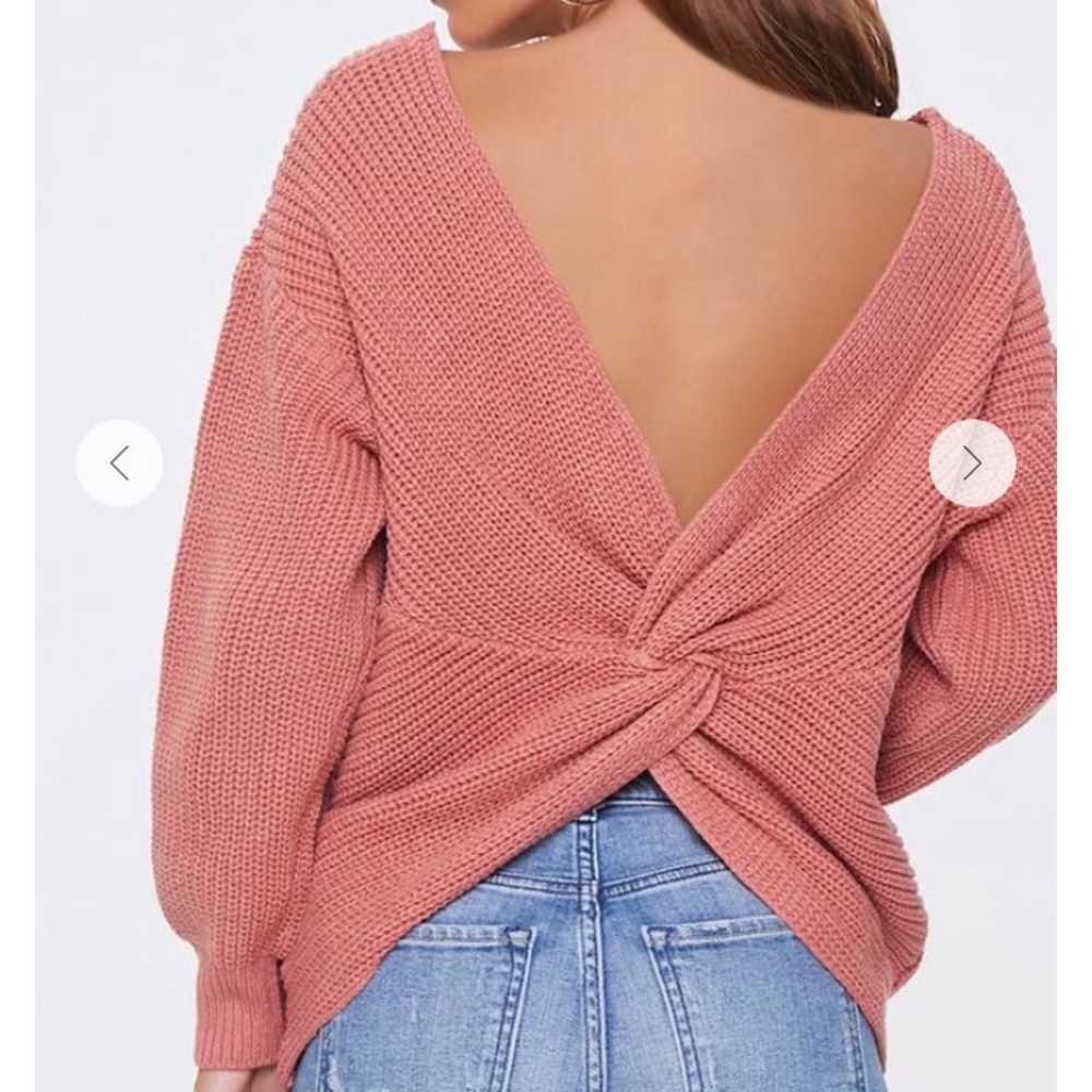Blush twist-back sweater